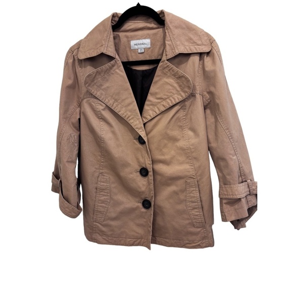 Merona  XXLarge Jacket Tan Short Swing Button Fully Lined Back NWT - Picture 1 of 3